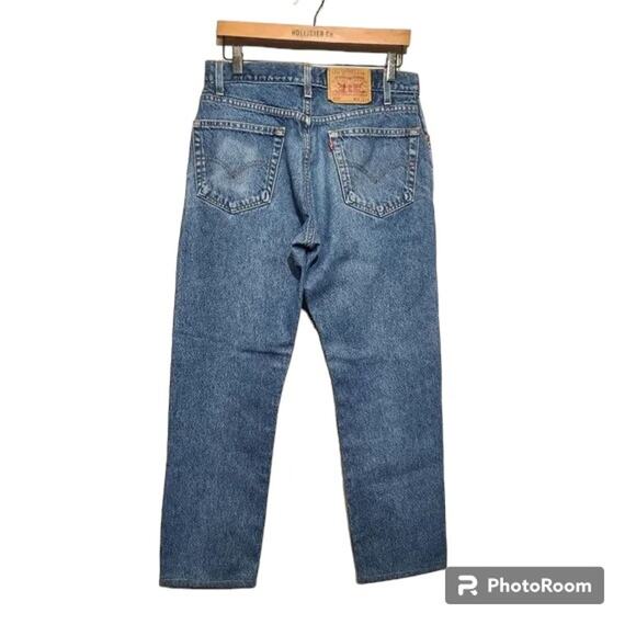 Levi's 505 Straight Leg Jeans Medium Blue Wash Vintage 34x26 - Picture 2 of 9